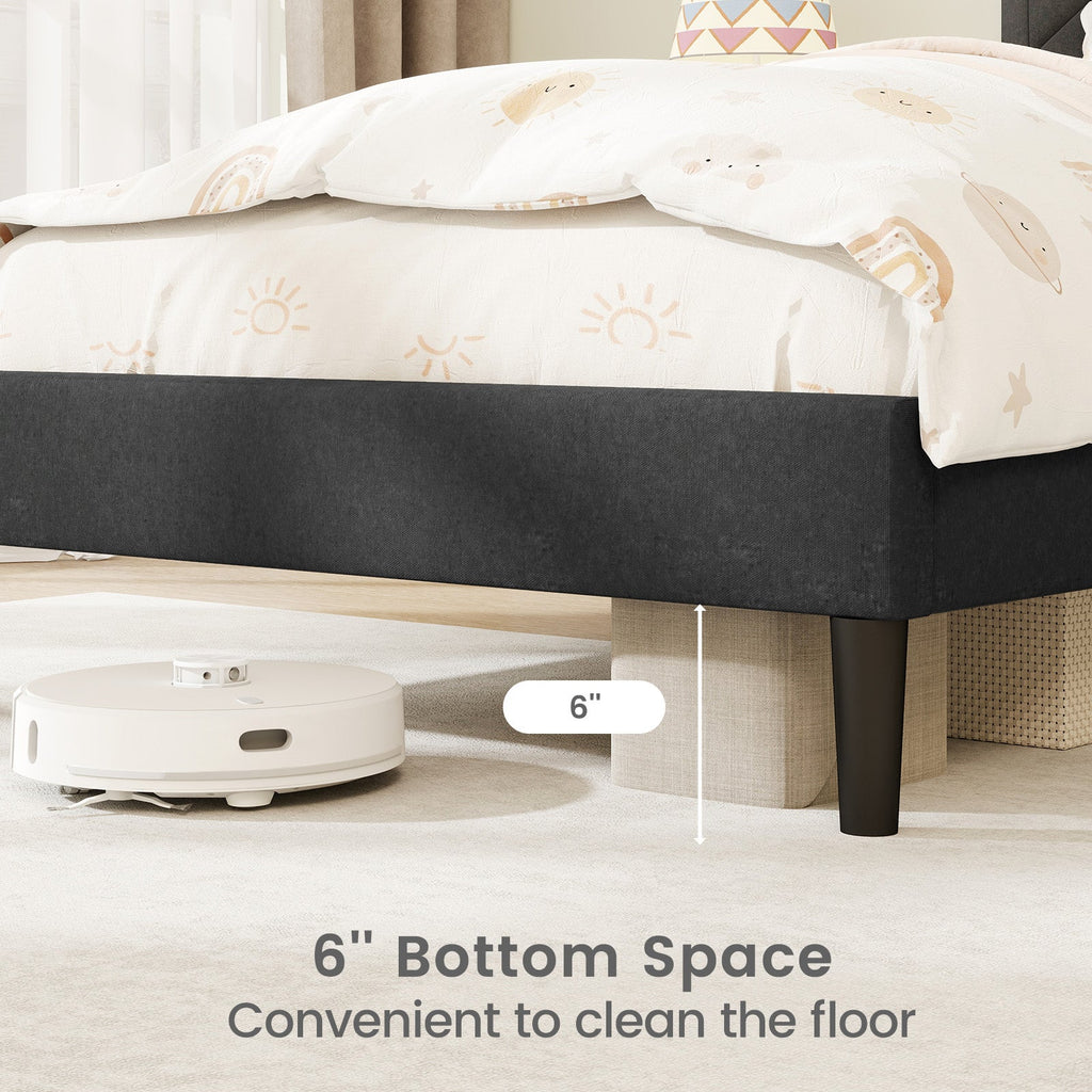 Twin/Full/Queen Size Upholstered Platform Bed Frame with High Headboard-Twin