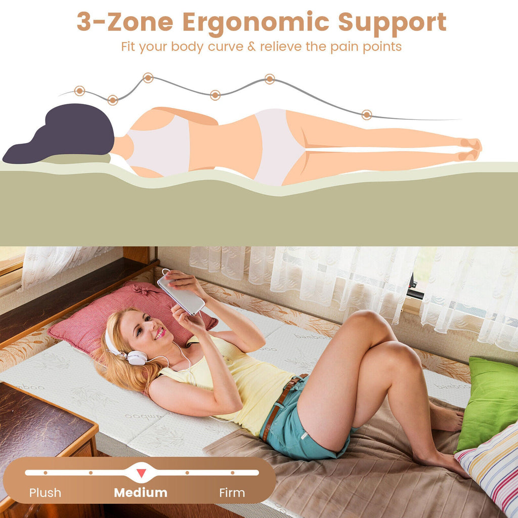 4 Inch Tri-fold Cool Gel Memory Foam Mattress-Twin XL