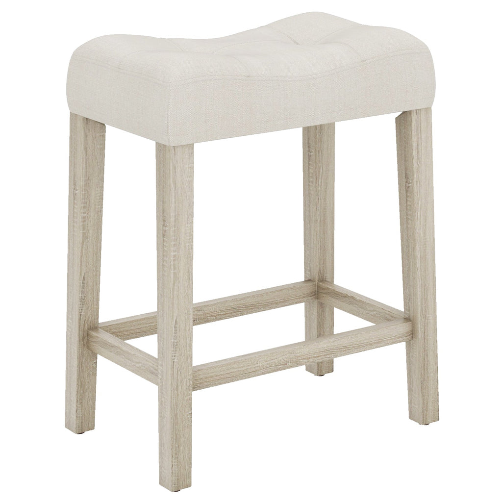 Set of 4 Upholstered Counter Height Bar Stool with Curved Saddle-Seat-Gray