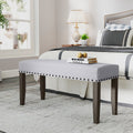 42.5 Inch Upholstered Entryway Bench End of Bed Bench-Gray