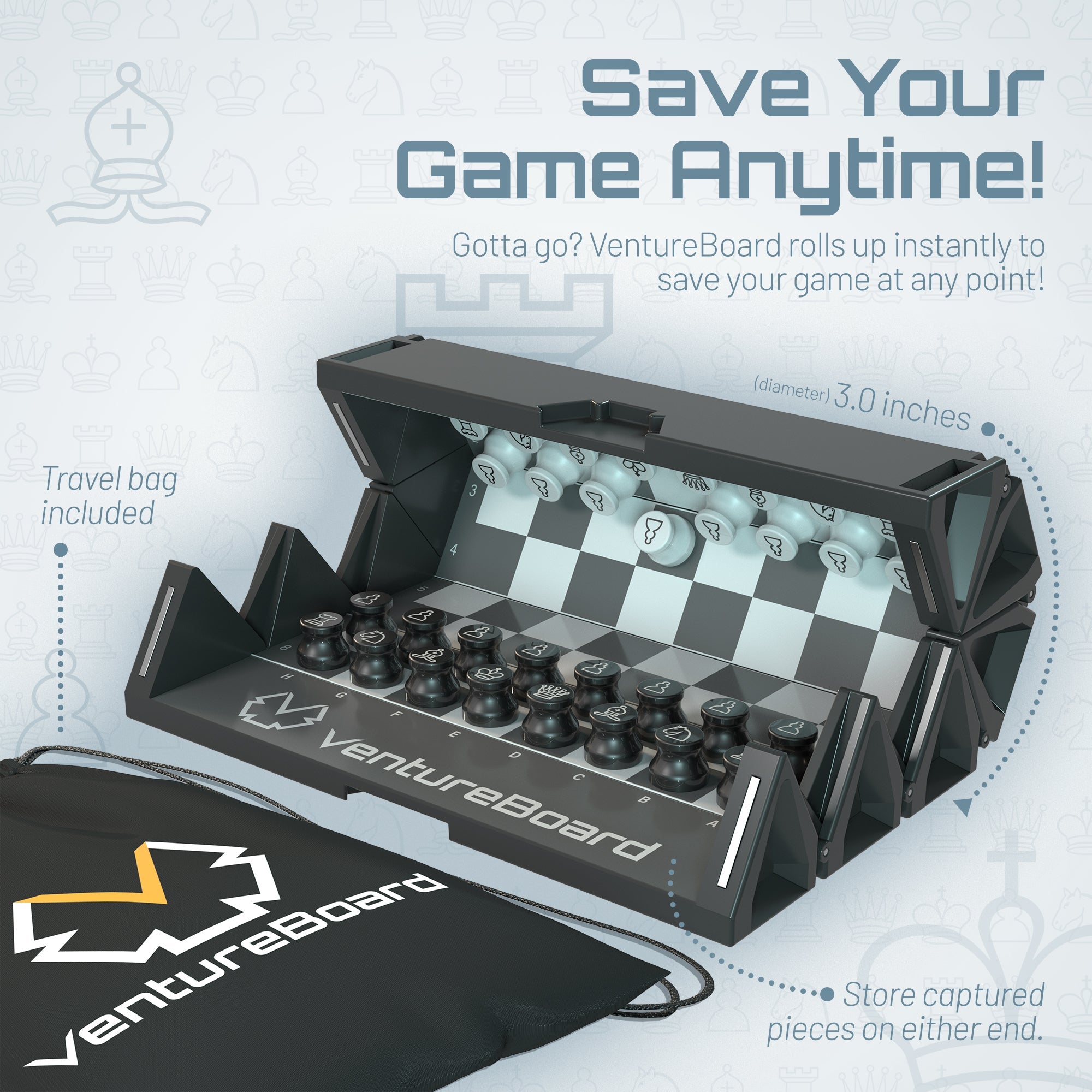 Mini Chess - Noir (pre-order, ships in 2-4 weeks)