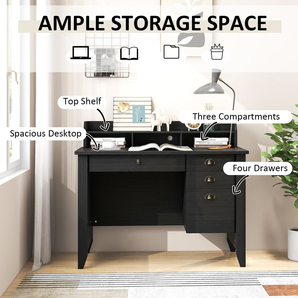 Computer Desk PC Laptop and Writing Table Workstation -Black