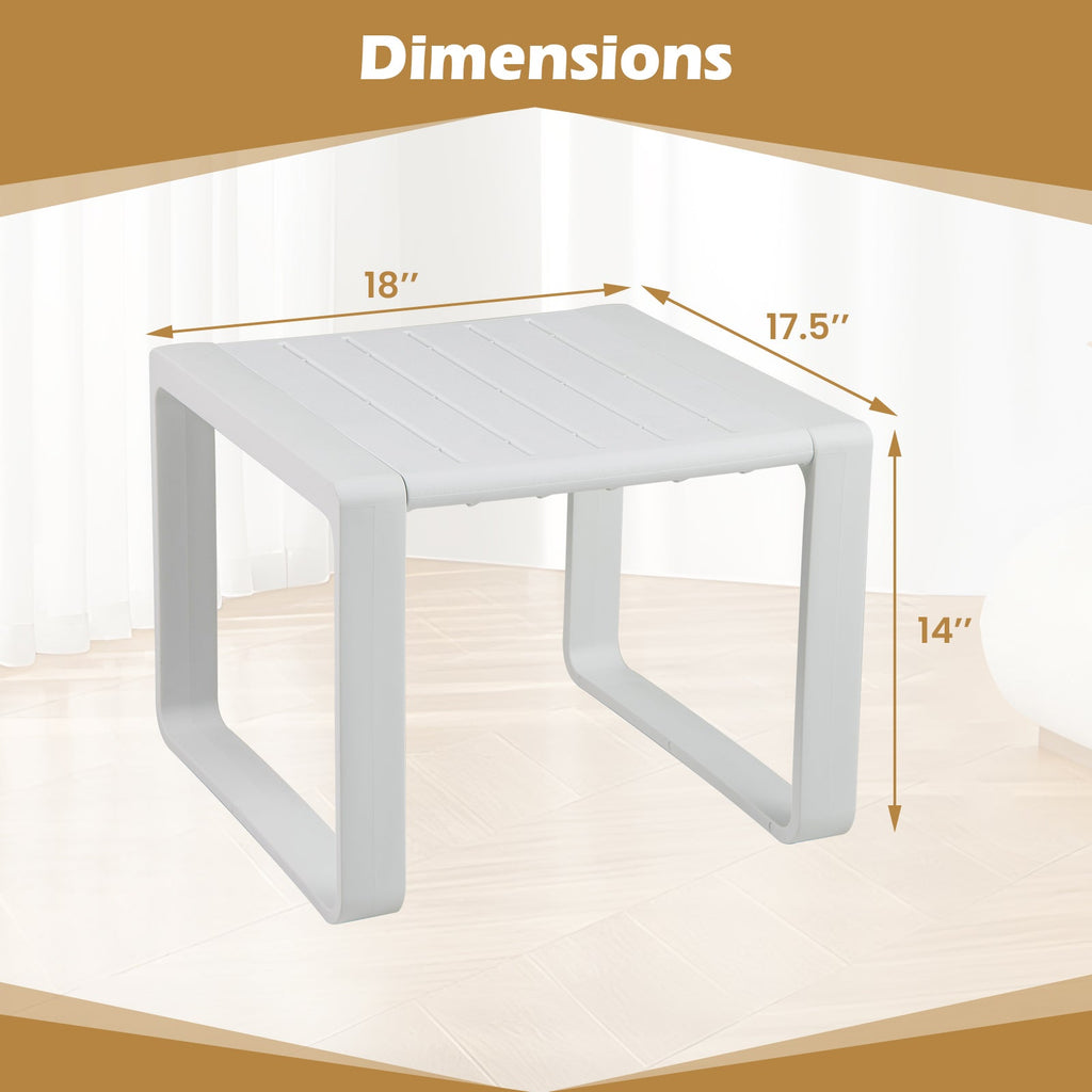 Weather Resistant Adirondack Outdoor Side Table Set of 2-White