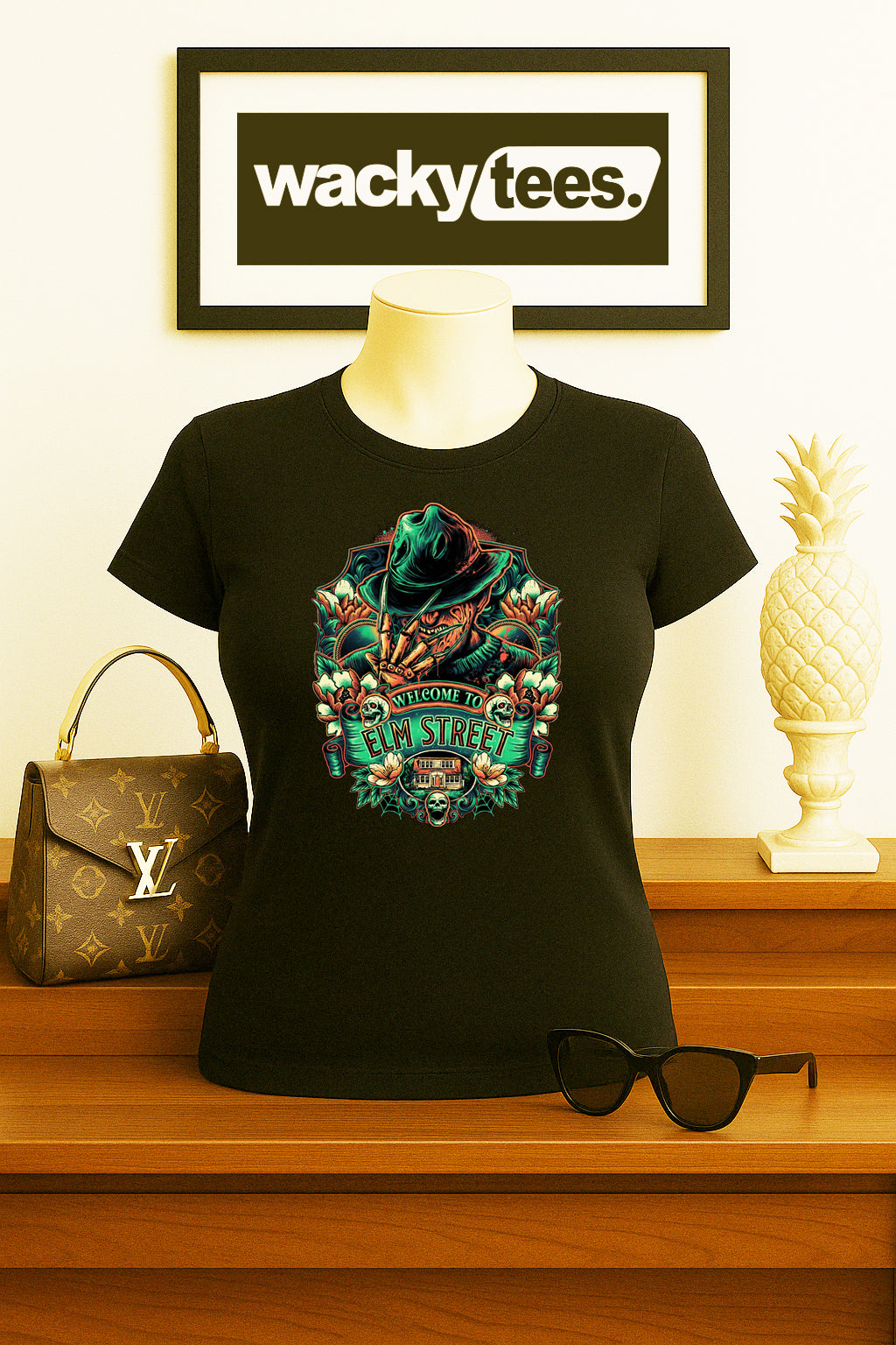 Welcome to Elm Street Freddy Krueger Horror Terror Halloween Graphic Tee Shirt