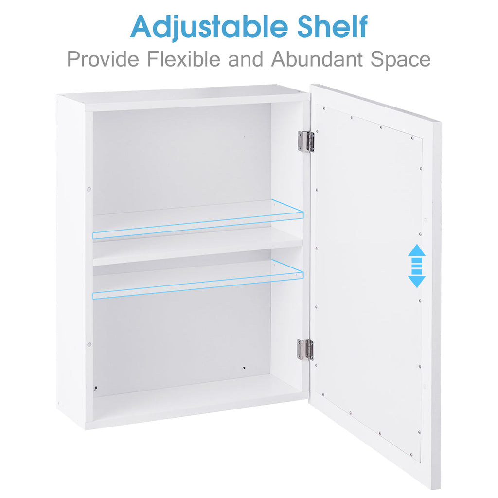 Wall Mounted Adjustable Medicine Storage Mirror Cabinet
