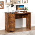 Wooden Computer Desk Workstation with 3 Drawers for Home and Office-Rustic Brown