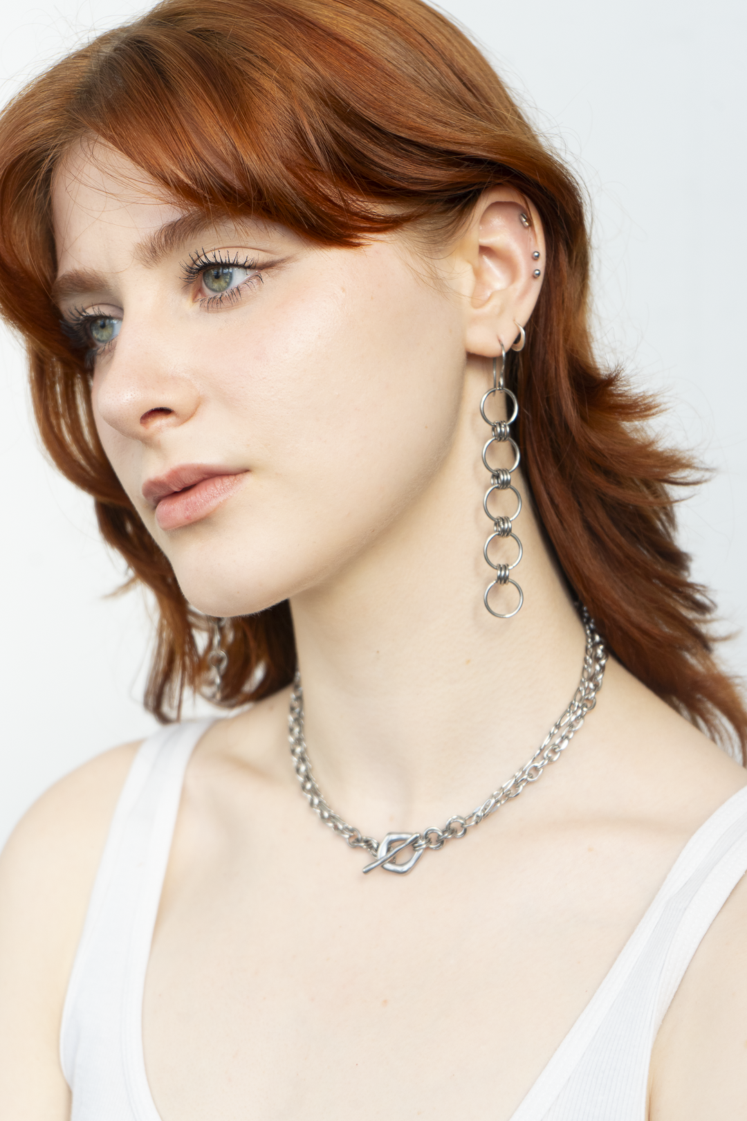 Athena Cinq - Chainmail Drop Earrings
