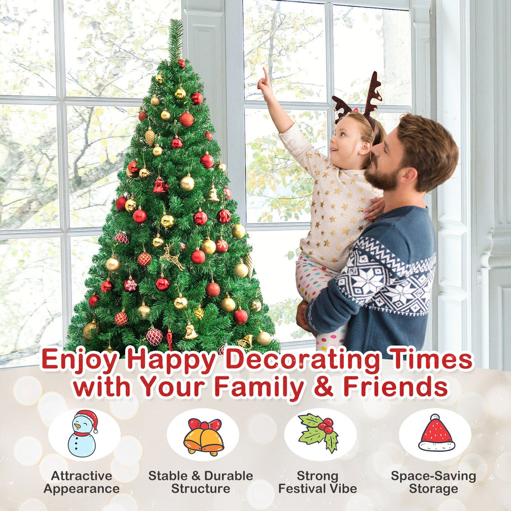 Artificial PVC Christmas Tree with Solid Metal Stand-7 ft
