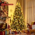 Pre-Lit Hinged Lifelike Lush Artificial Christmas Tree with PVC Tips-9 Feet