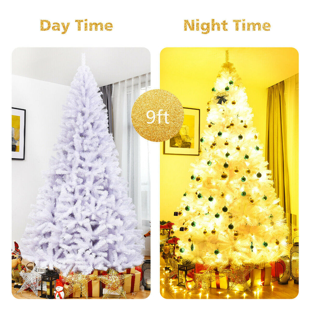 6' / 7.5' / 9' Hinged Artificial Christmas Tree with Metal Stand-9 ft