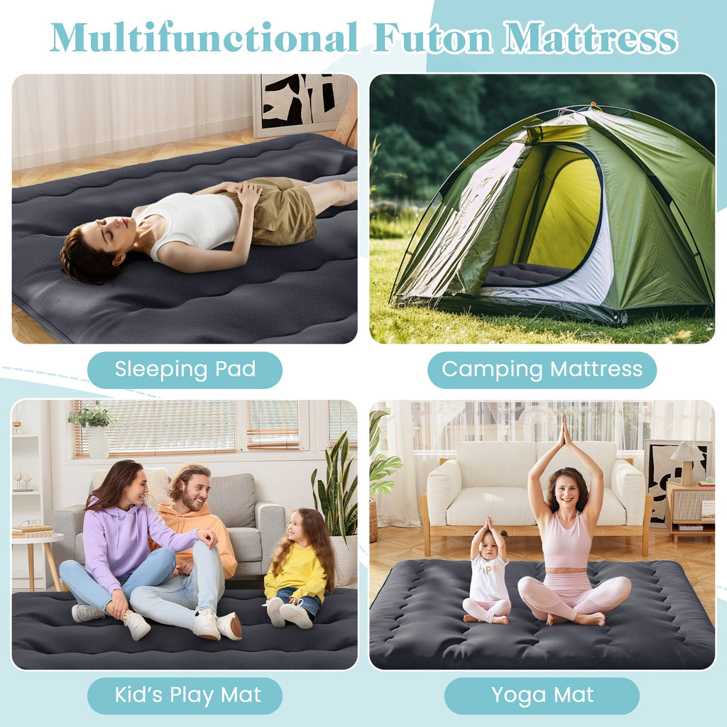 Futon Mattress with Washable Cover and Foldable Mat-King Size