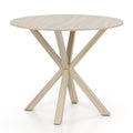 36 Inch Wood Dining Table with Intersecting Pedestal Base for 2-4 People-Gray