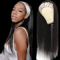 Headband Wig Straight Human Hair