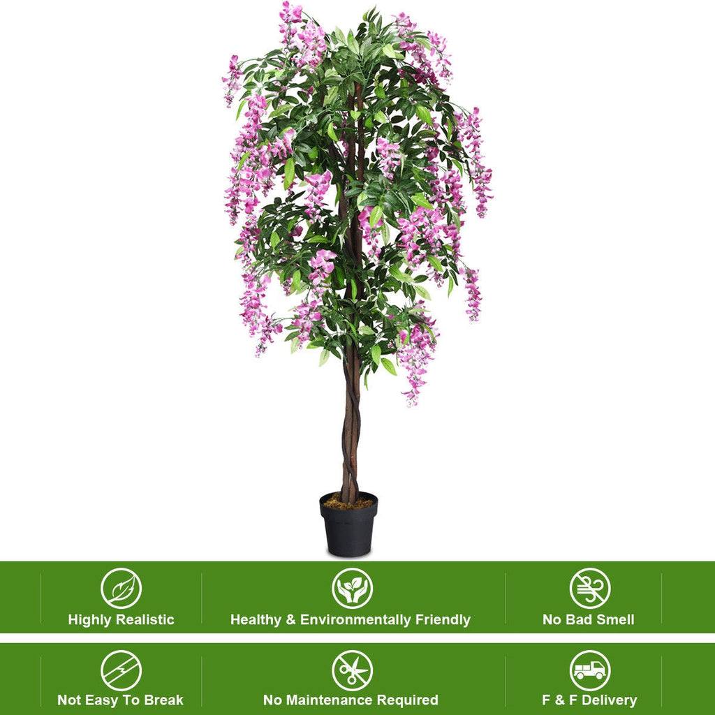 6-Feet Artificial Wisteria Silk Indoor-Outdoor Tree-1pieces