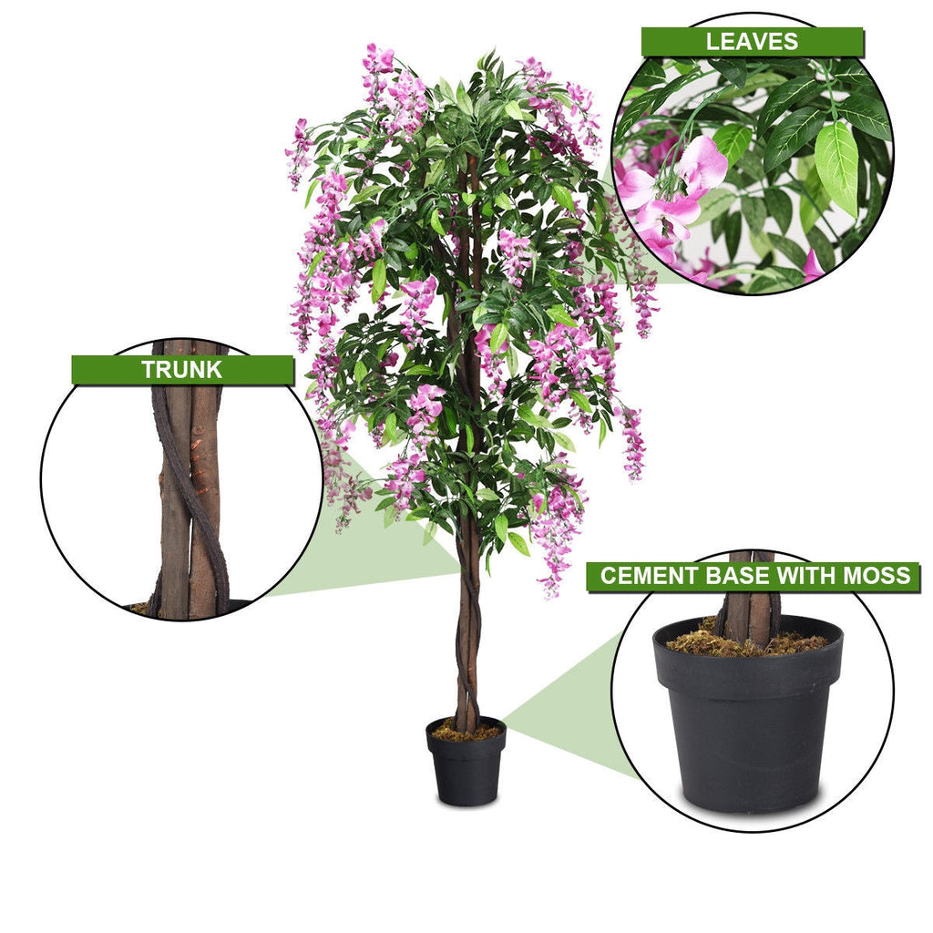 6-Feet Artificial Wisteria Silk Indoor-Outdoor Tree-1pieces