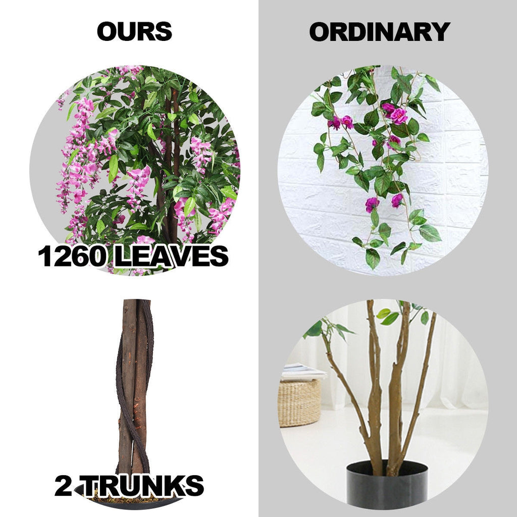 6-Feet Artificial Wisteria Silk Indoor-Outdoor Tree-1pieces