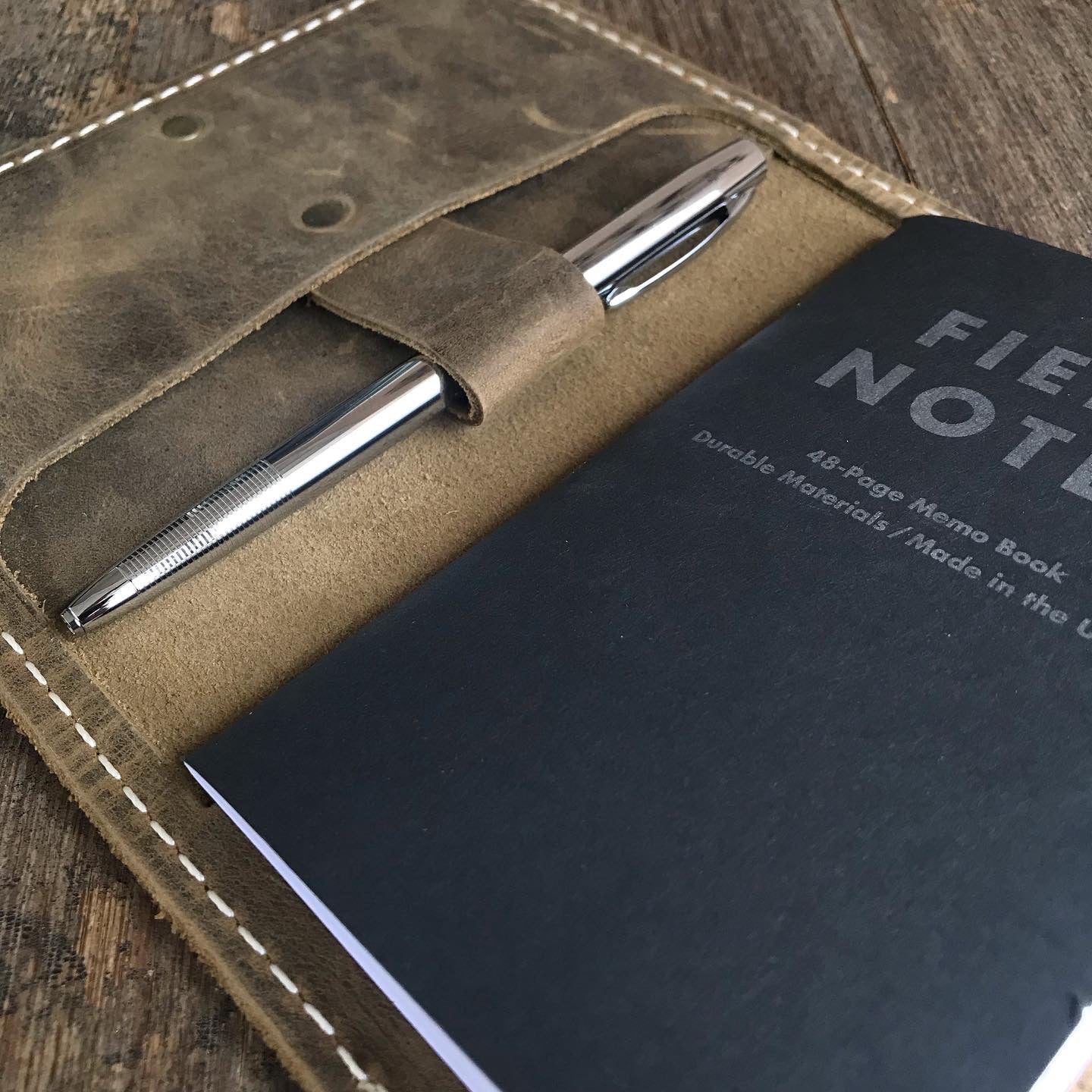Topographic Map Leather Field Notes Cover - BROWN CRAZYHORSE