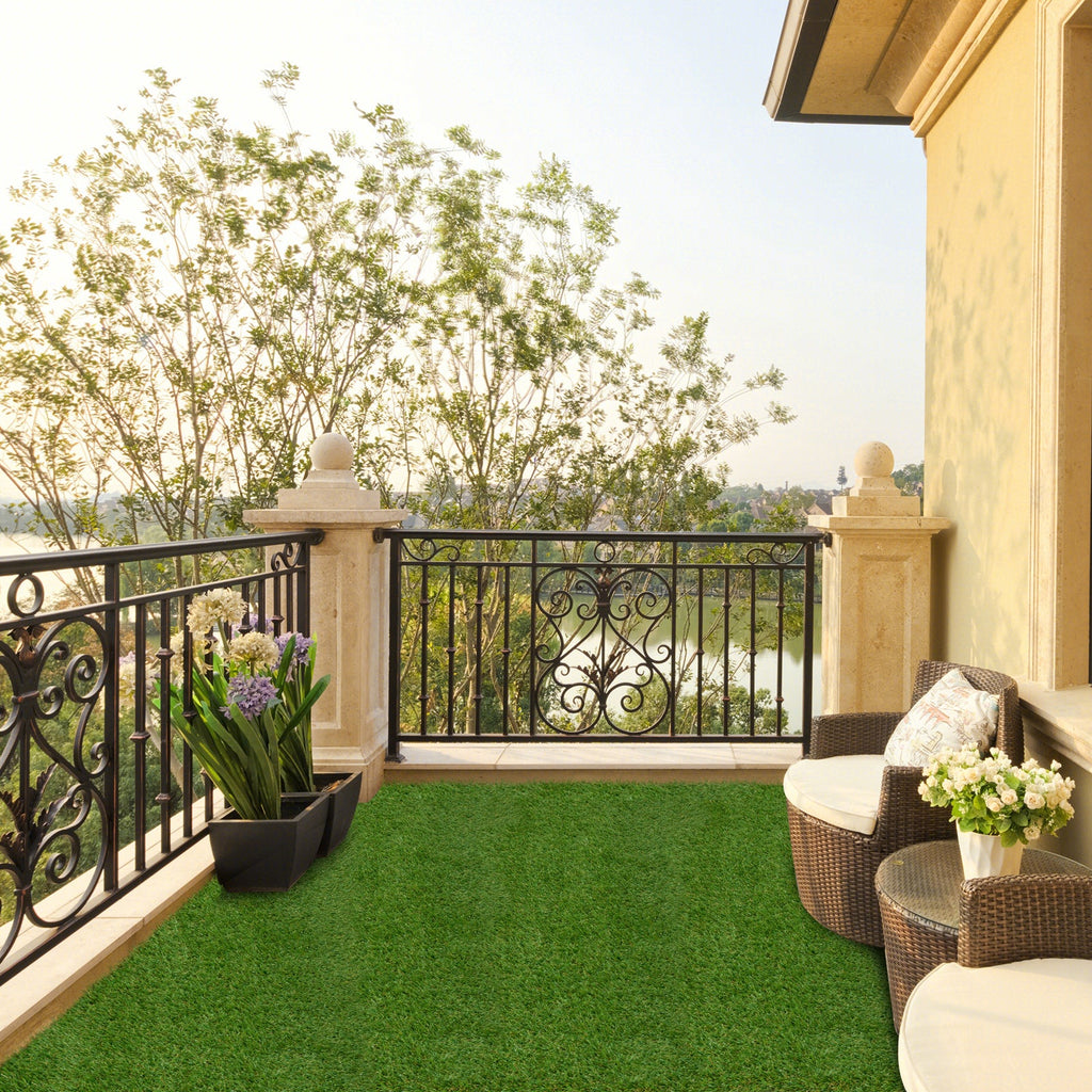 Indoor Outdoor Synthetic Turf Mat with Drainage Holes-L