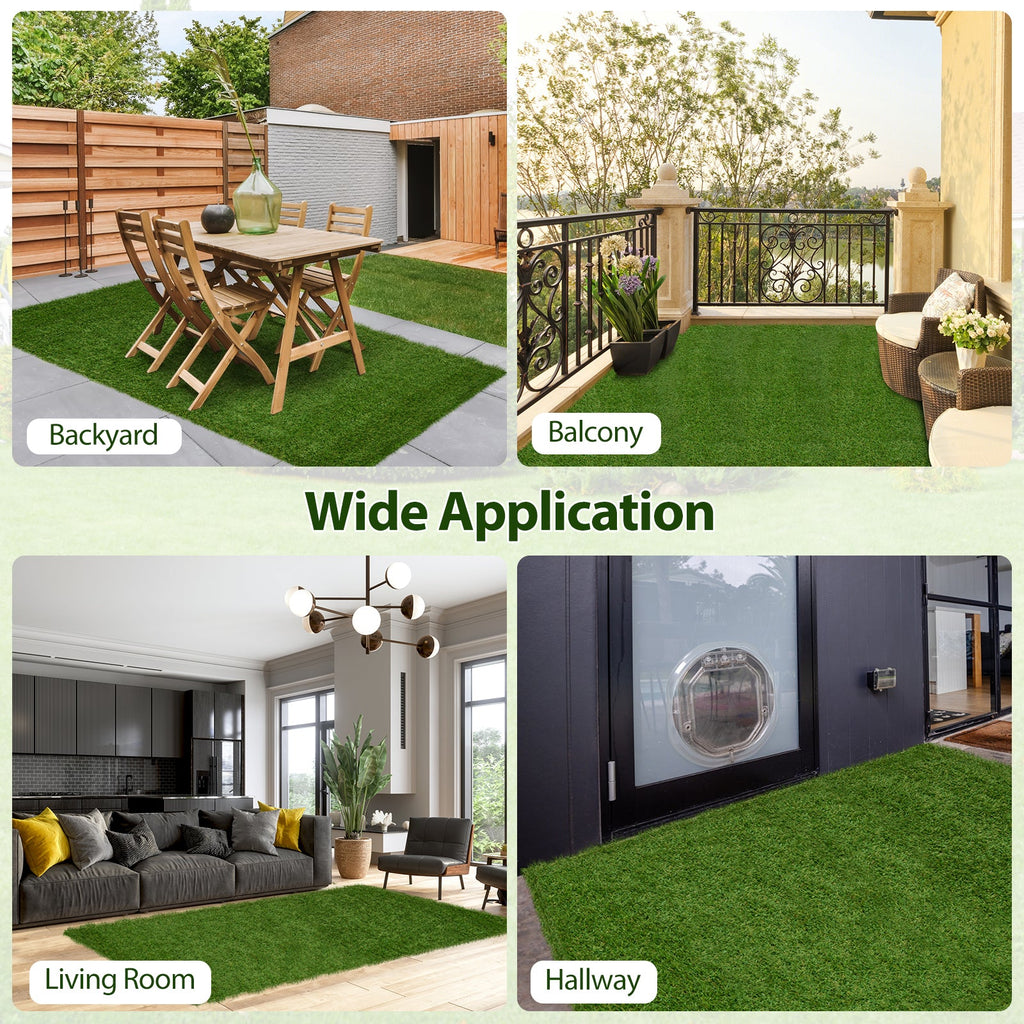 Indoor Outdoor Synthetic Turf Mat with Drainage Holes-M