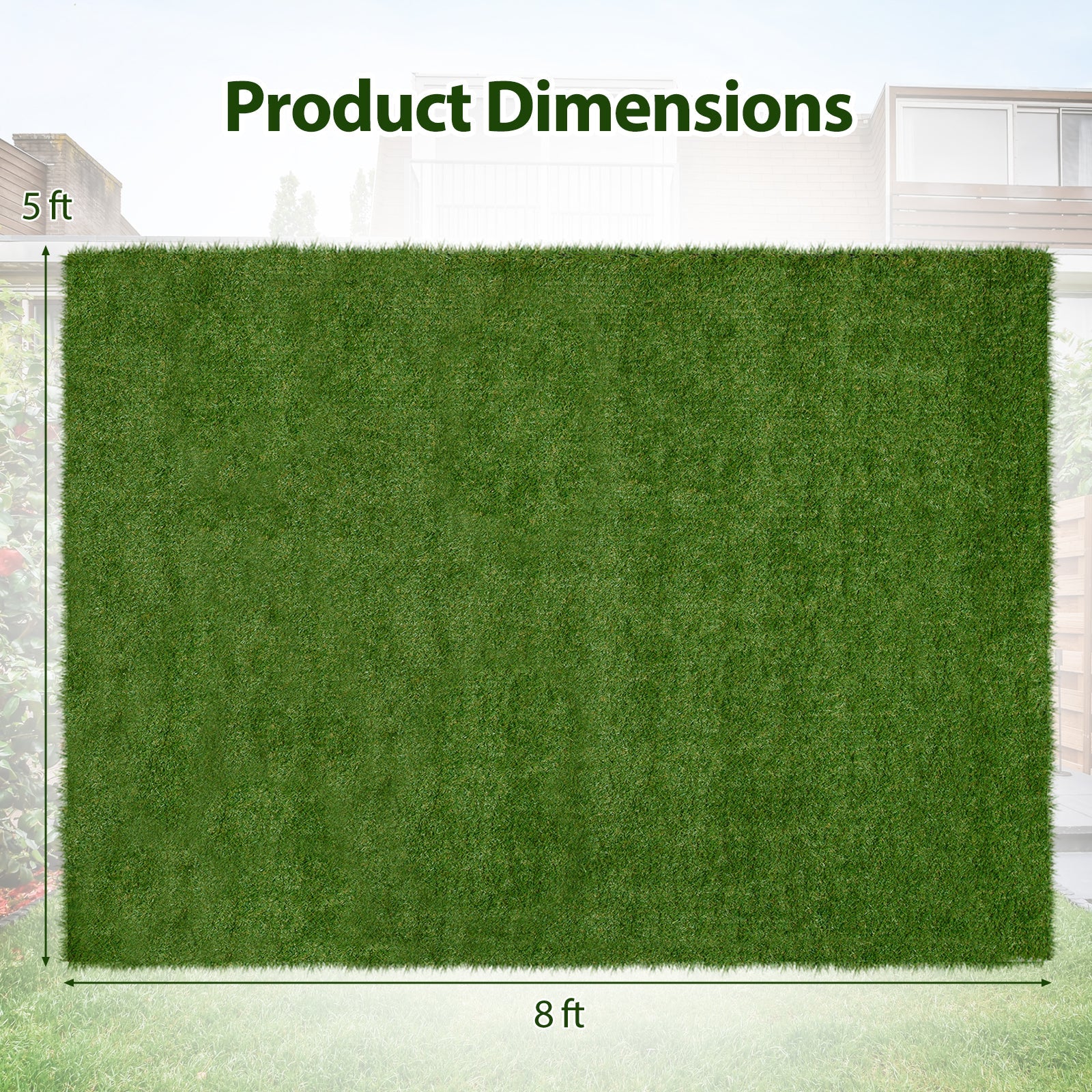 Indoor Outdoor Synthetic Turf Mat with Drainage Holes-M