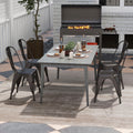 Metal Dining Chairs Set of 4 with Removable Backrest for Dining Room Restaurant Living Room-Gun