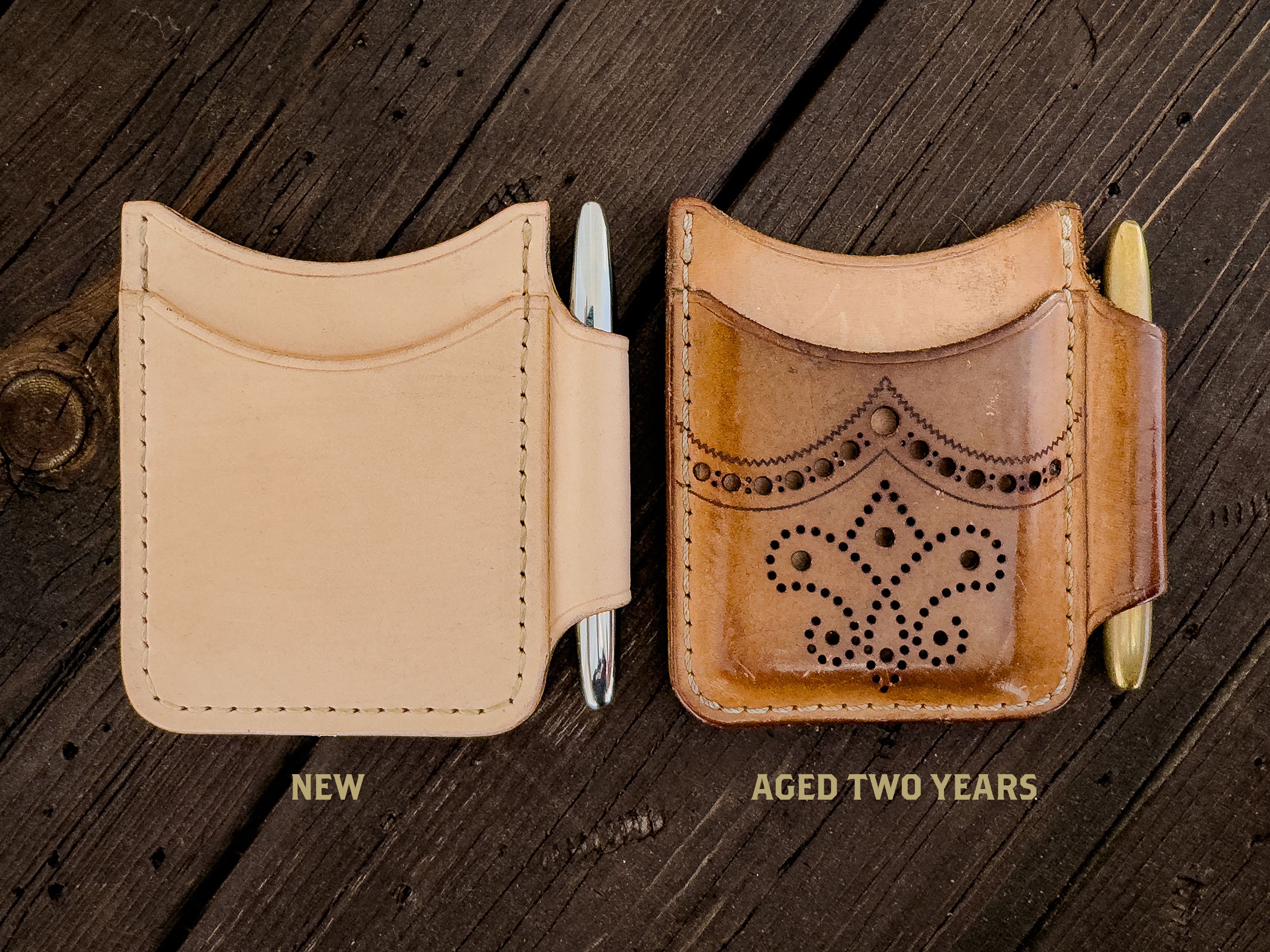 THE BROGUED ROVER II: Minimalist Credit Card Wallet with Money Clip