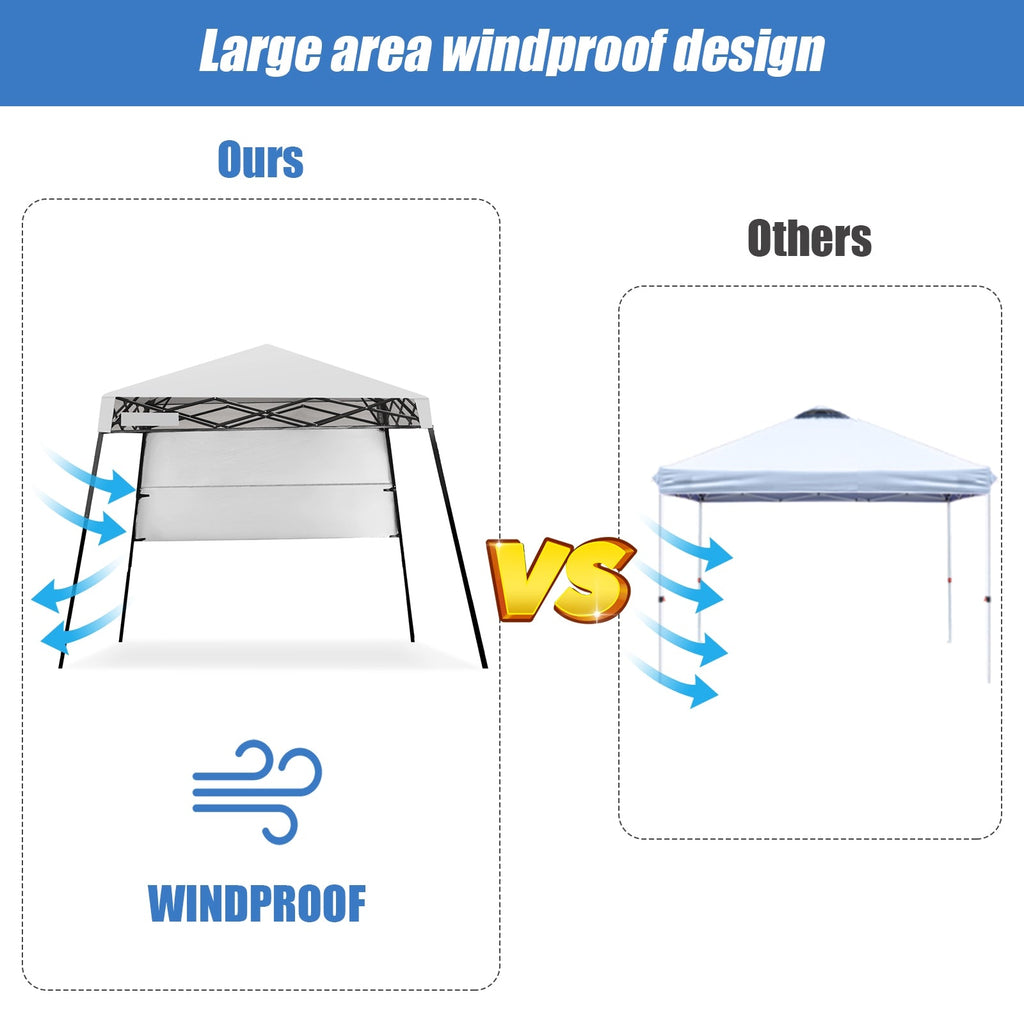 7 x 7 Feet Sland Adjustable Portable Canopy Tent with Backpack-White