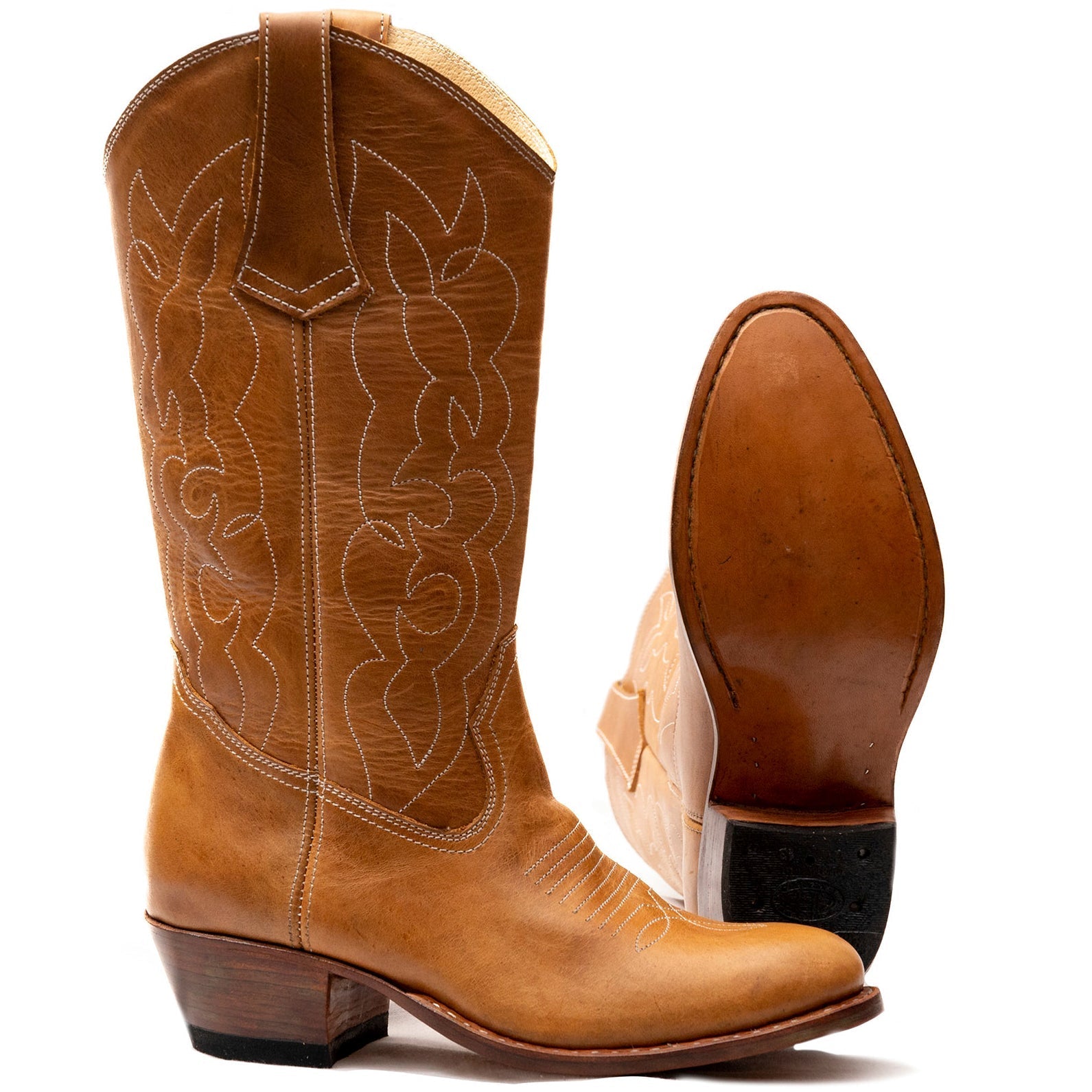 Round Toe Cowgirl Boots – Handmade Leather Western Boots