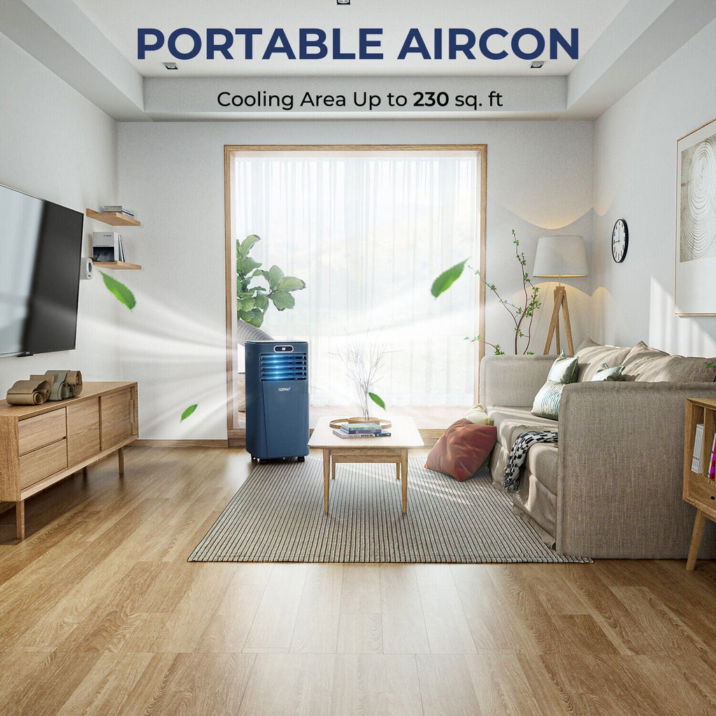 8000BTU 3-in-1 Portable Air Conditioner with Remote Control-Dark Blue