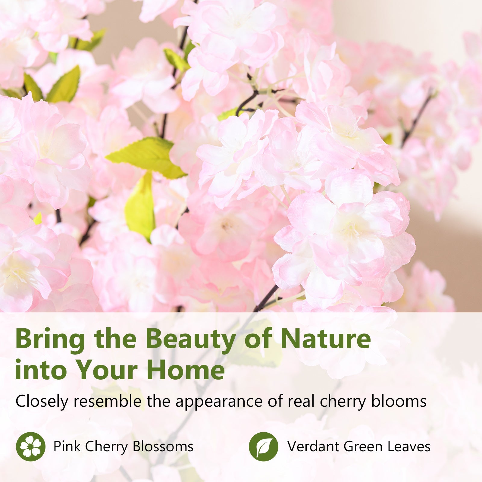 5 FT Tall Artificial Cherry Blossom Tree with Pink Flowers-1 Pack