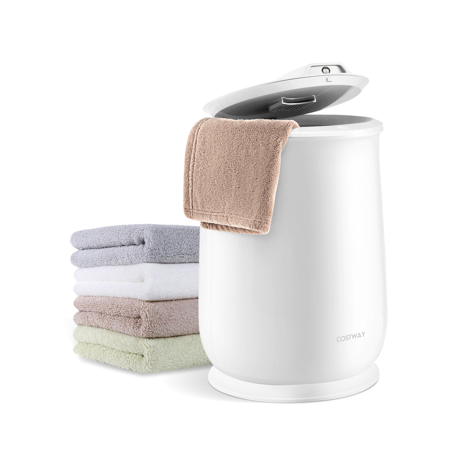 Towel Warmer Bucket with Auto Shut Off for Bathroom-White