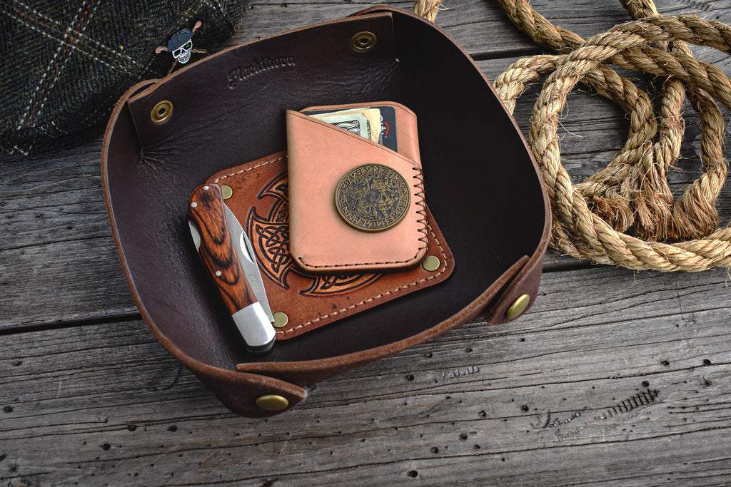 Leather Catch All Tray - Celtic