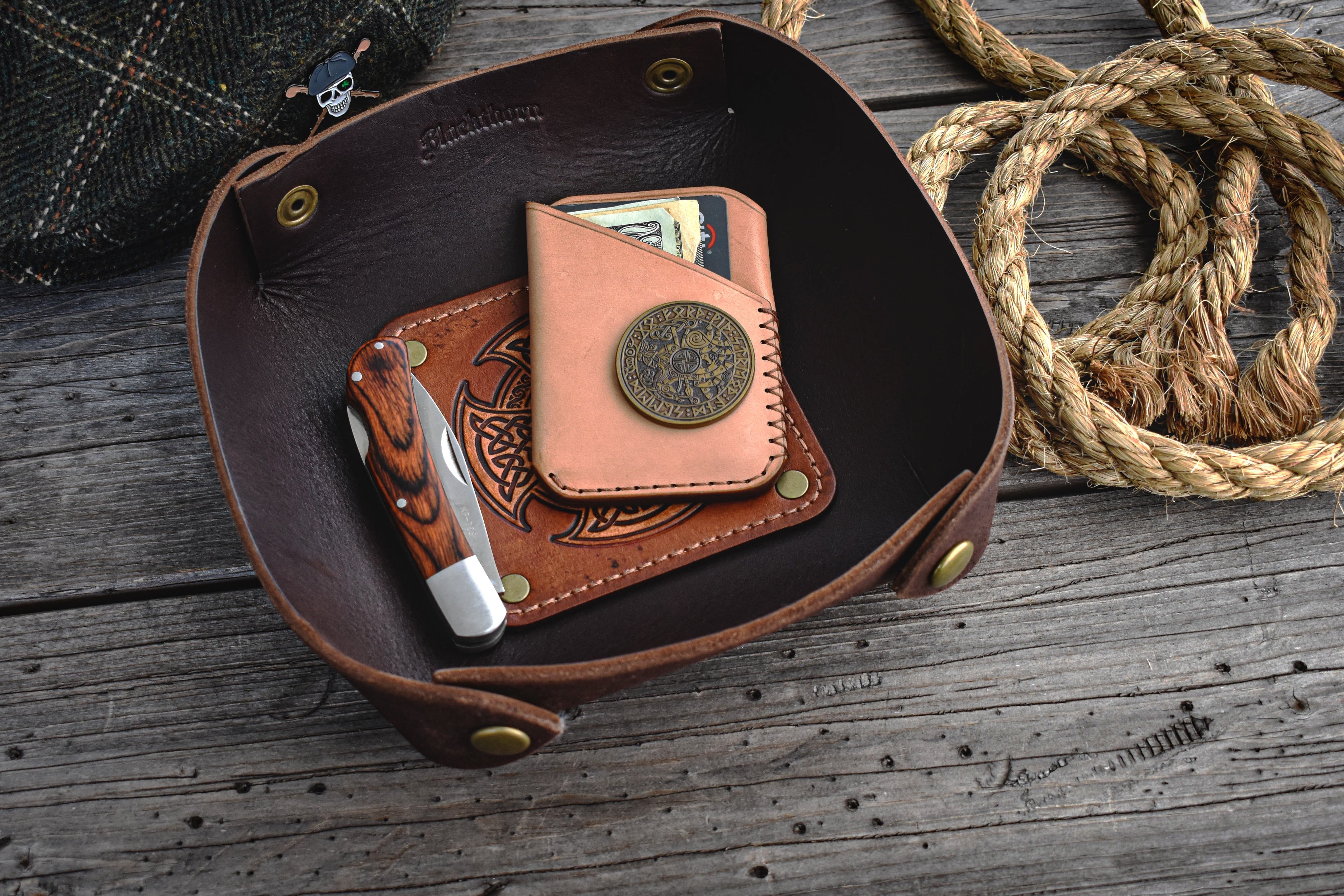 Leather Catch All Tray - Celtic