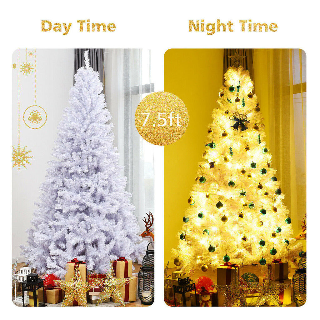 6' / 7.5' / 9' Hinged Artificial Christmas Tree with Metal Stand-7.5 ft