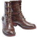 Handmade Brown Leather Victorian Ankle Boots – Womens Lace Up Brogue