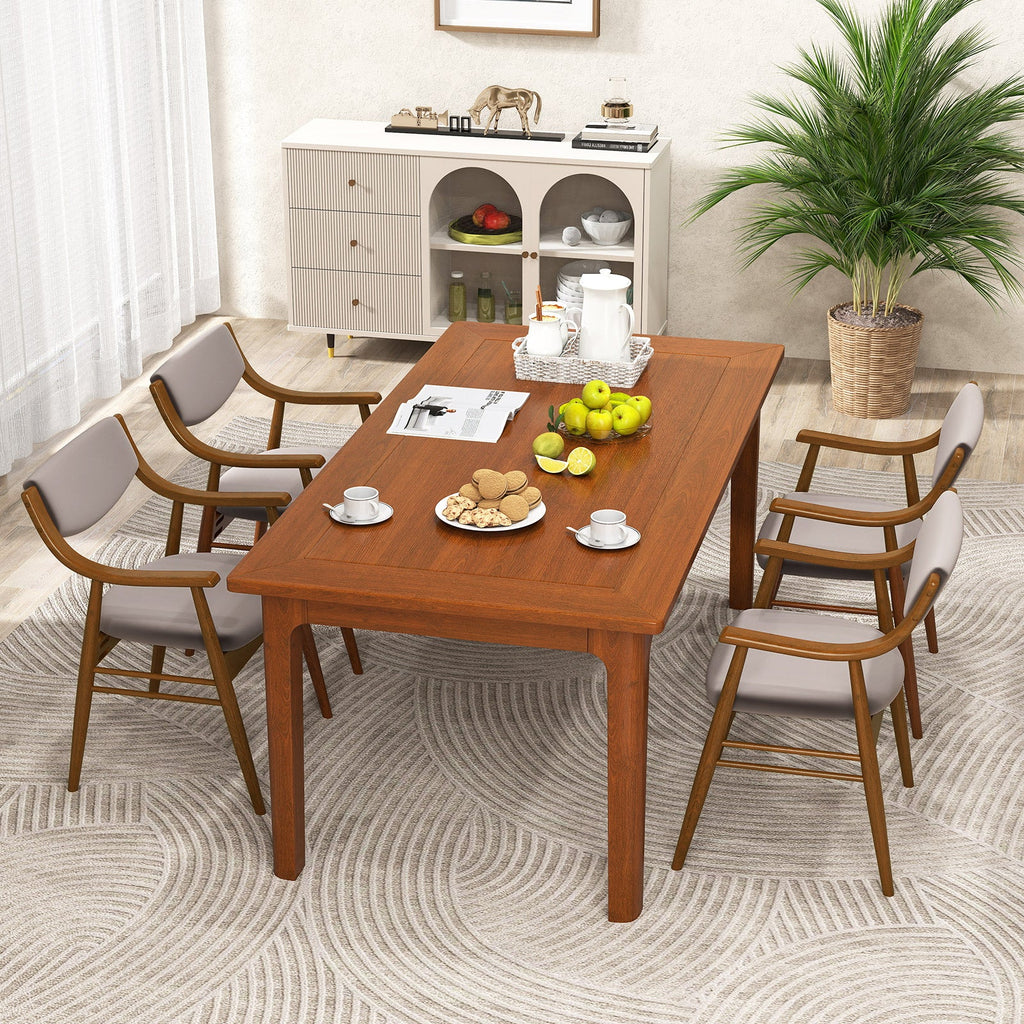 Wooden Dining Chair Set of 2 with Padded Seat and Back-Walnut