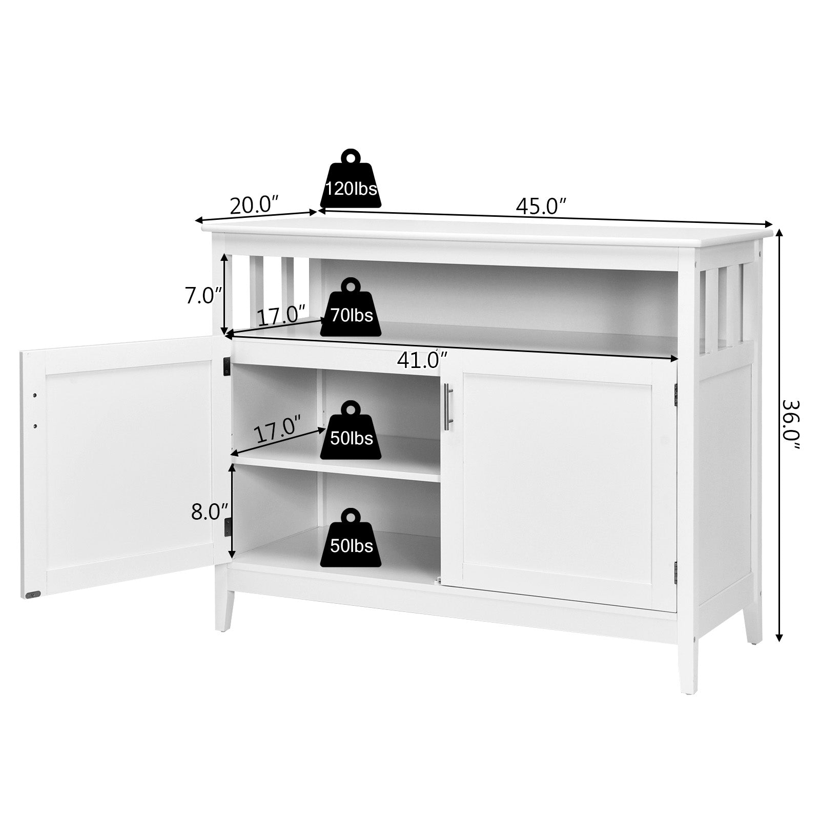 Modern Practical and Beautiful Wooden Kitchen Lockers with Large Storage Space-White